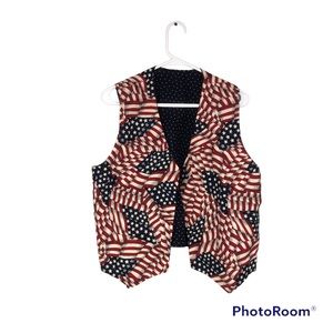 American Flag Patterned Small Vest